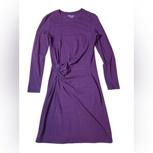 Design Lab Purple Organic Cotton Knot Front Midi Dress S